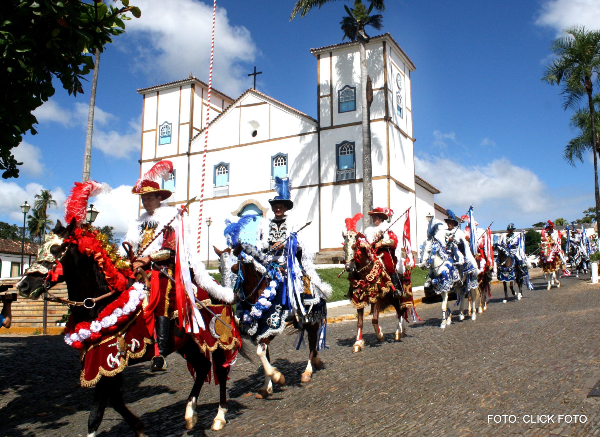 Encenação das Cavalhadas Festa do Divino - Foto: Reprodução Prefeitura de Pirenópolis
